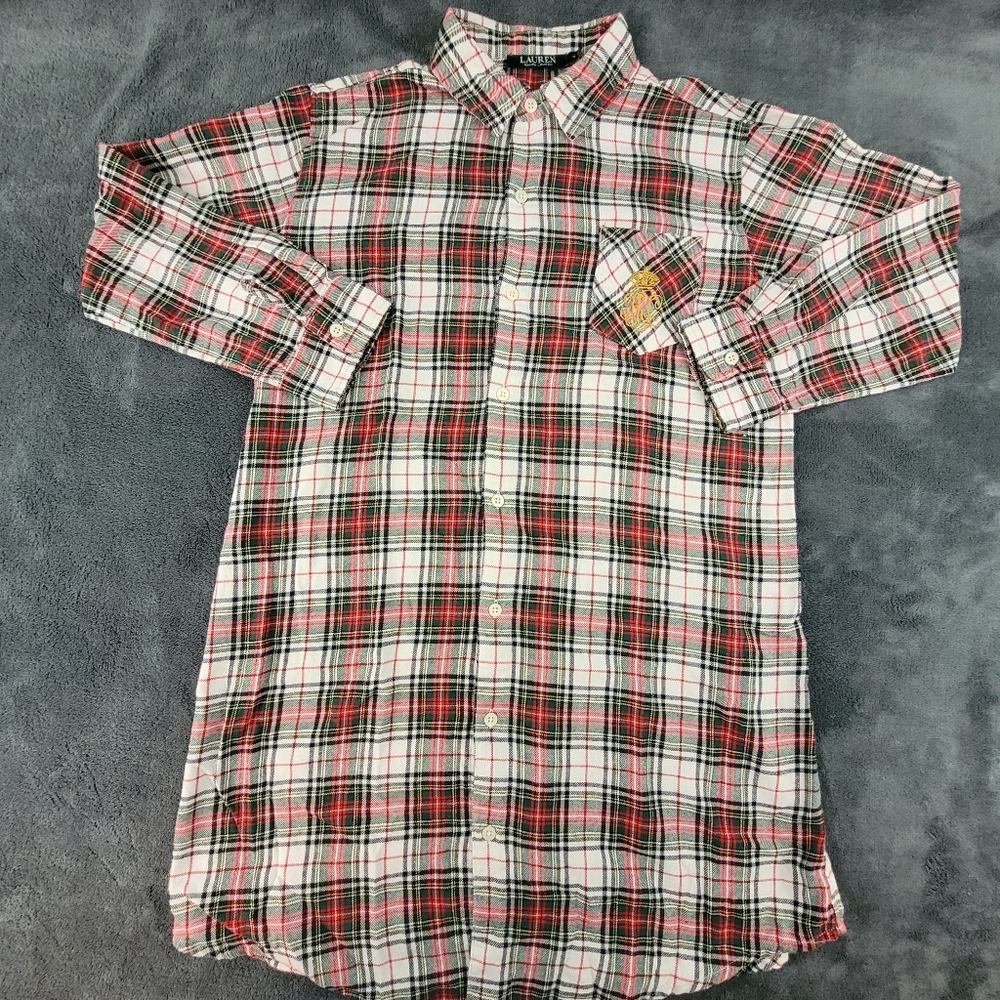 Lauren Ralph Lauren Medium Flannel Nightshirt Nightgown